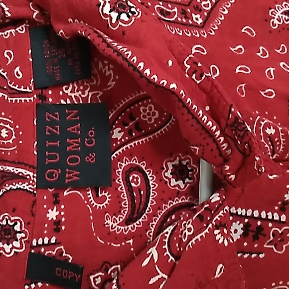 Vintage Quizz & Co Woman Bandana Top Button Up sz 20 or XL - Picture 2 of 4